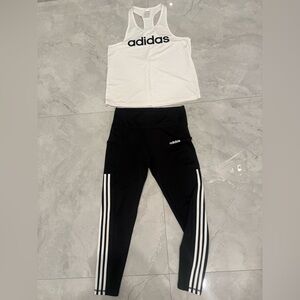 Adidas Kids Black and White Leggings